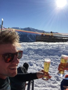 biertje na het snowboarden